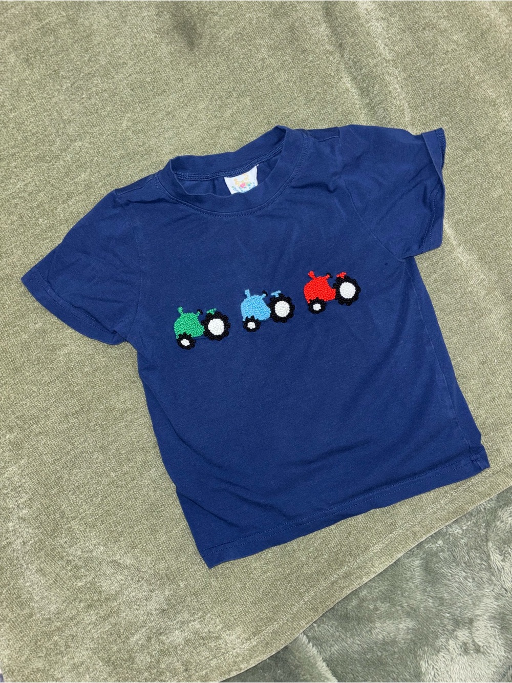 Navy French Knot Tractor Tee